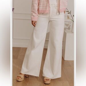 NWT RISEN Los Angles Cream Wide Leg Jeans Size 30